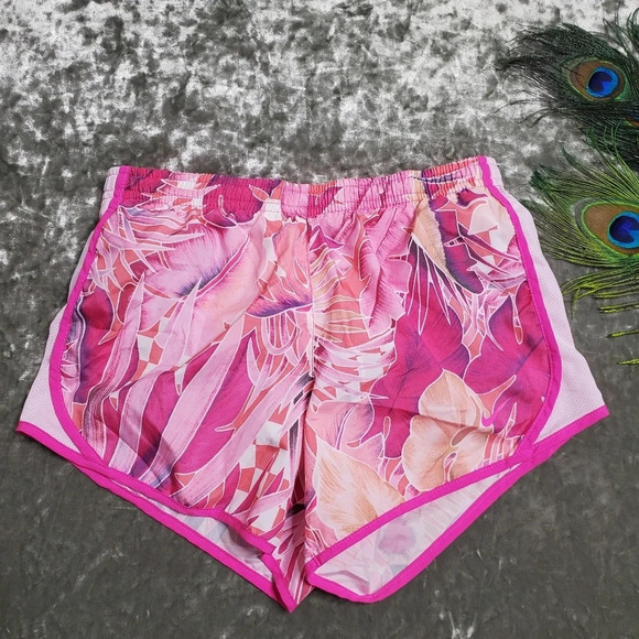 Nike Dri-Fit Floral Pink Athletic Shorts - Picture 1 of 6